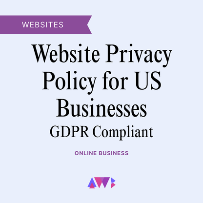 Website Privacy Policy for U.S. Businesses - GDPR Compliant